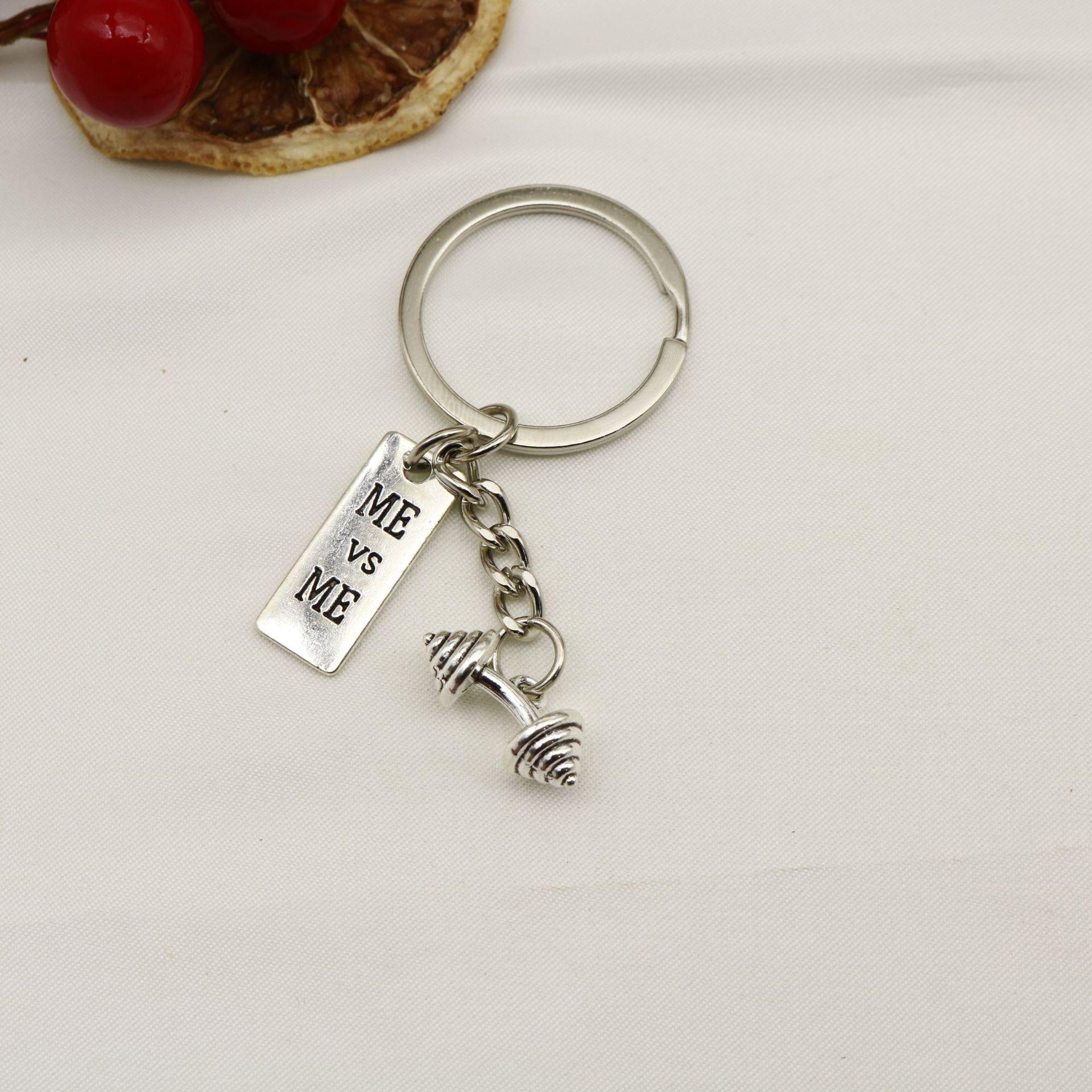Strong & Beautiful 3D Barbell Dumbbell Kettlebell Gym Keychain