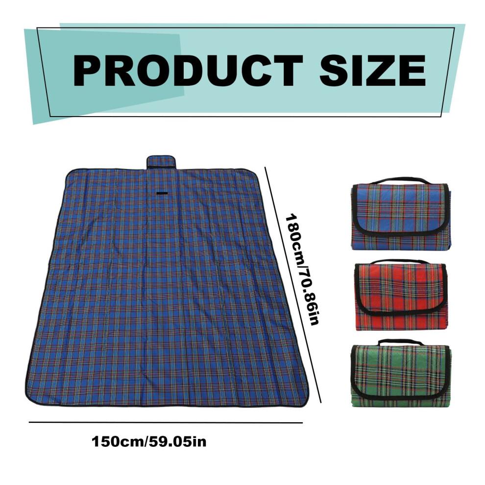 Couverture de pique-nique d'extérieur verte extra large 150x180cm – Imperméable et portable pour le camping, la plage, la randonnée, les festivals
