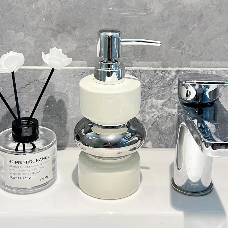 320ml ceramic circle lotion bottle creative press bottle shampoo bath gel separate bottle bathroom accessories cup dispenser