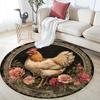Rooster Pattern Round rug,Carpet Rug for Living Room Bedroom Sofa Playroom Decor,Non-slip Floor Mat,Holiday Gifts and Birthday Gifts.