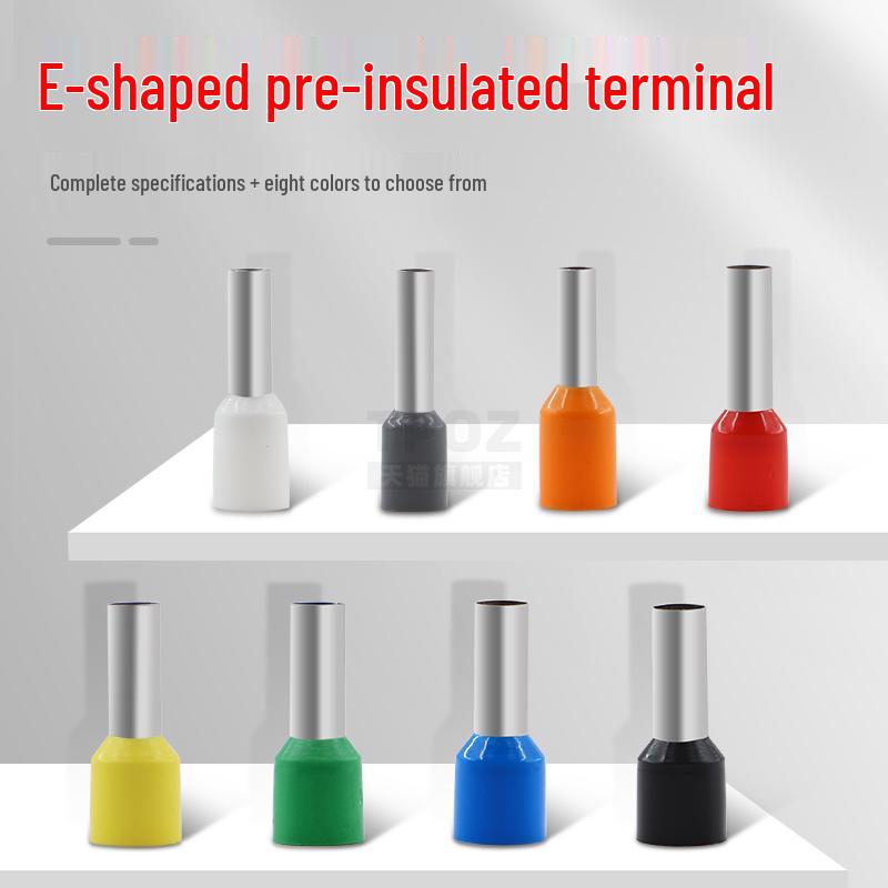 Copper Pre-insulated Tubular Pin Terminal E1508, VE1008, European Style Cold Crimp Wire Lug