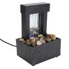 Mirrored Indoor Tabletop Water Fountain with Stone LED Light 2 Hours Auto Power Off for Home Office Relaxation Meditation Desktop Fountain