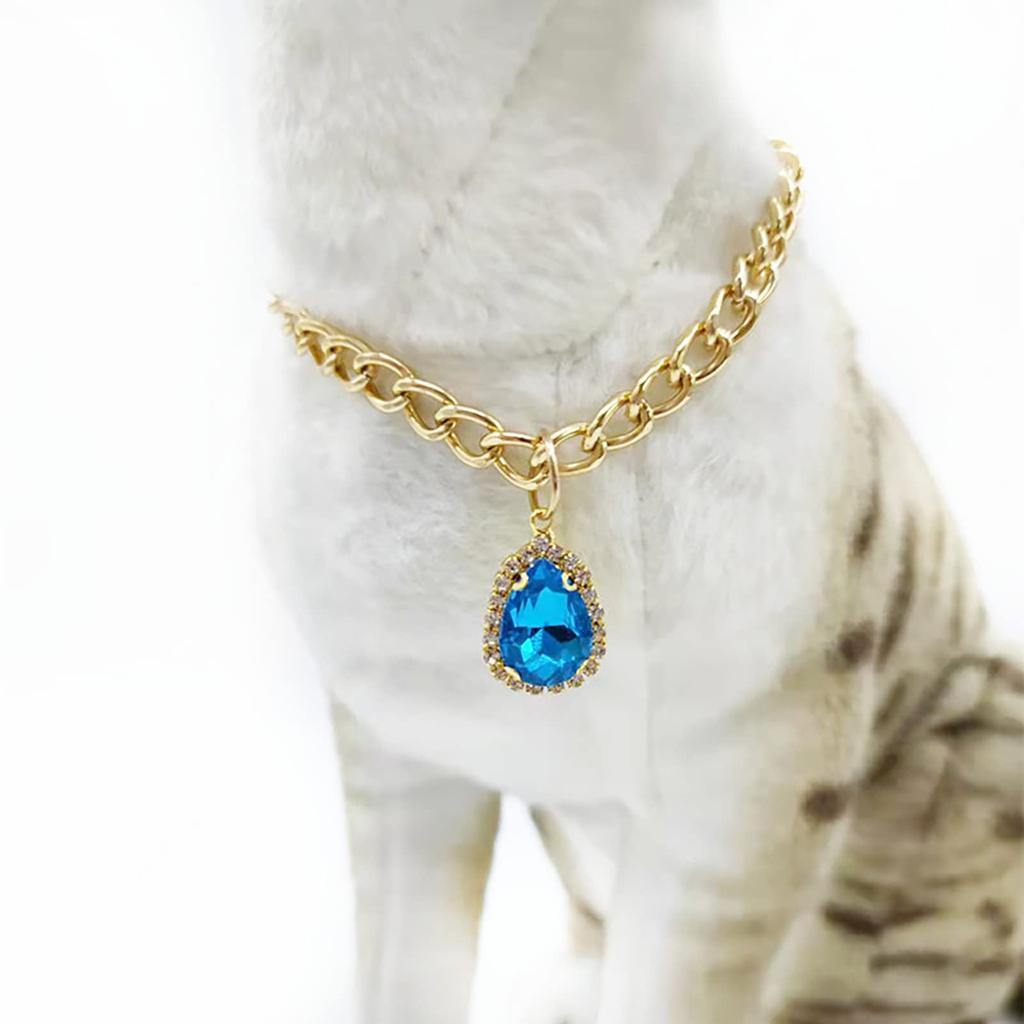 Collier Pendentif Diamant pour Animaux de Compagnie Goutte d'Eau Accessoires de Col Teddy Petit et Moyen Chien