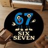 1pc Six Seven Round Chair Mat Office Area Rug - Non-Slip, Floor Mat for Office, Bedroom, and Indoor Decor P127162