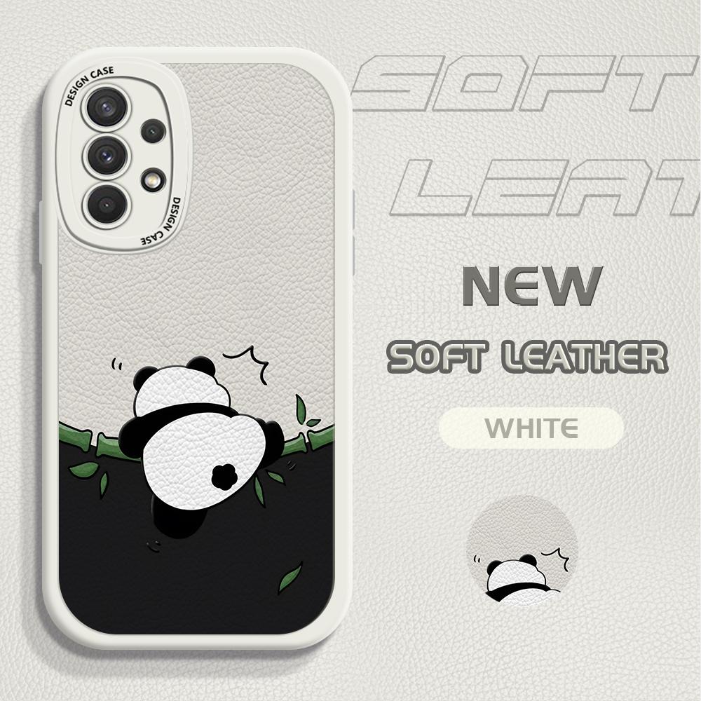 

Милый рисунок панды с полным защитным объективом из мягкой искусственной кожи для телефона Samsung S24 S23 S22 S21 Plus Ultra S23 FE Redmi Note 13 12 11 Pro Xiaomi Samsung M12 белый