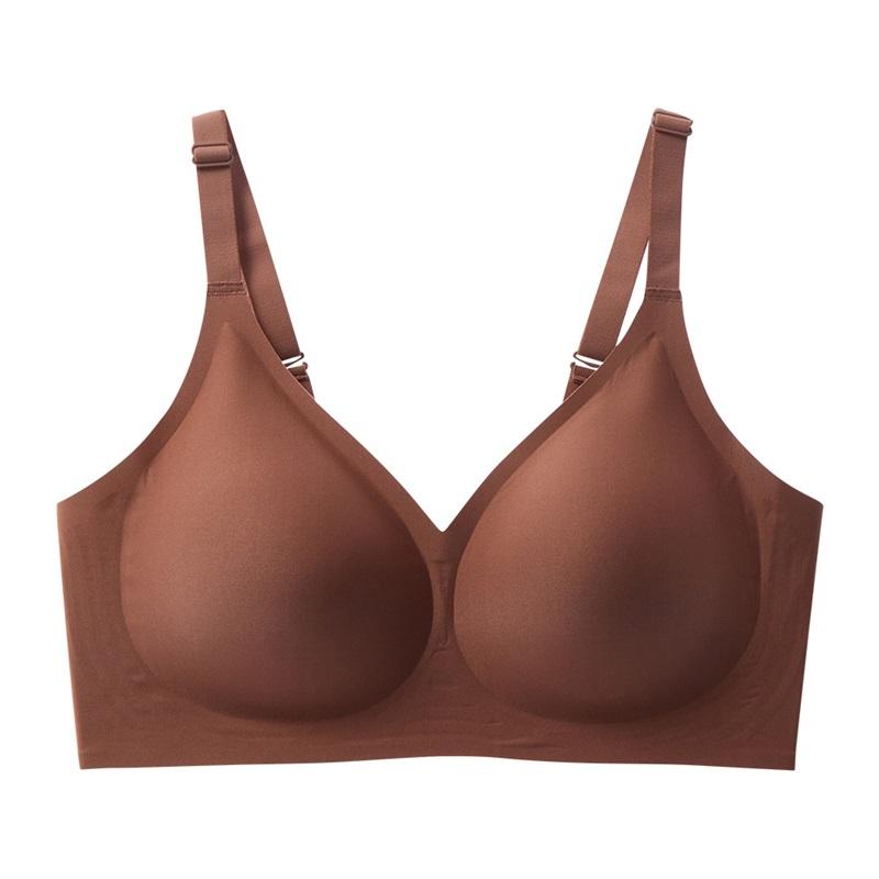 Jelly Glue Underwear Women's Seamless European And American Large Size Big Breasts Bra Gathered Breast Milk Without Steel Ring Bra
