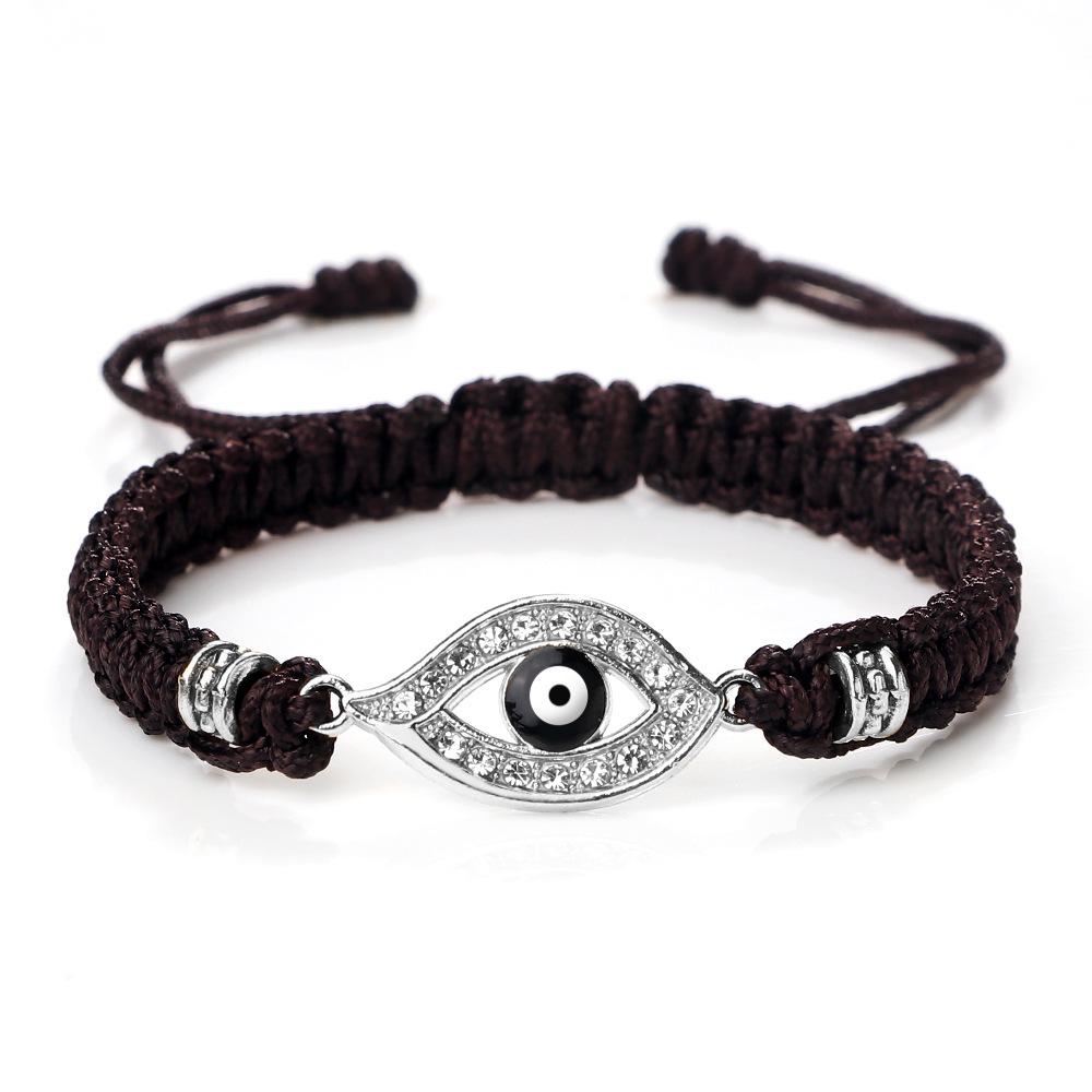 Cross-Border Alloy Bamboo Evil Eye Bracelet: Starry Eyed Woven Couple Bow Design