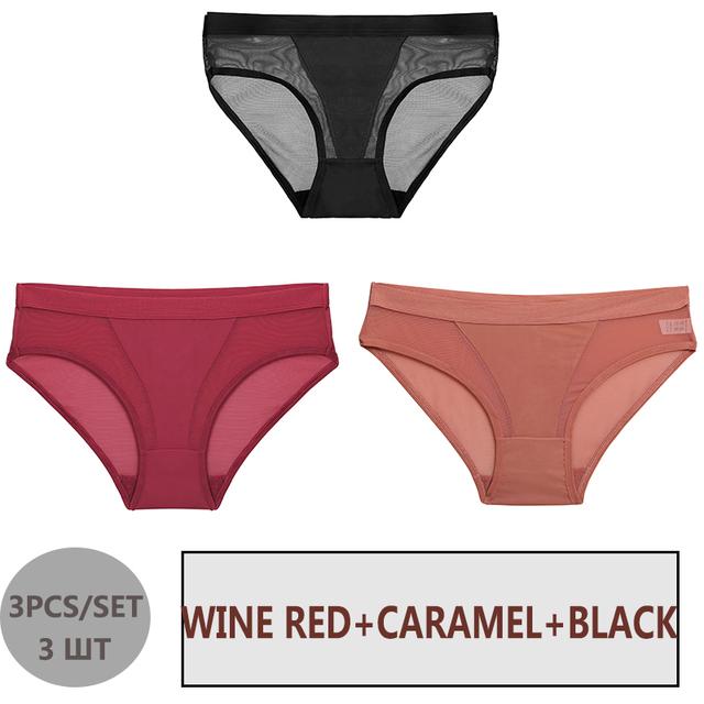 

FINETOO, 3 шт./компл., M-2XL, сексуальные прозрачные женские трусы, бесшовные трусики, женское нижнее белье, трусы с низкой посадкой, полые трусы для девочек, интимные трусики XXL