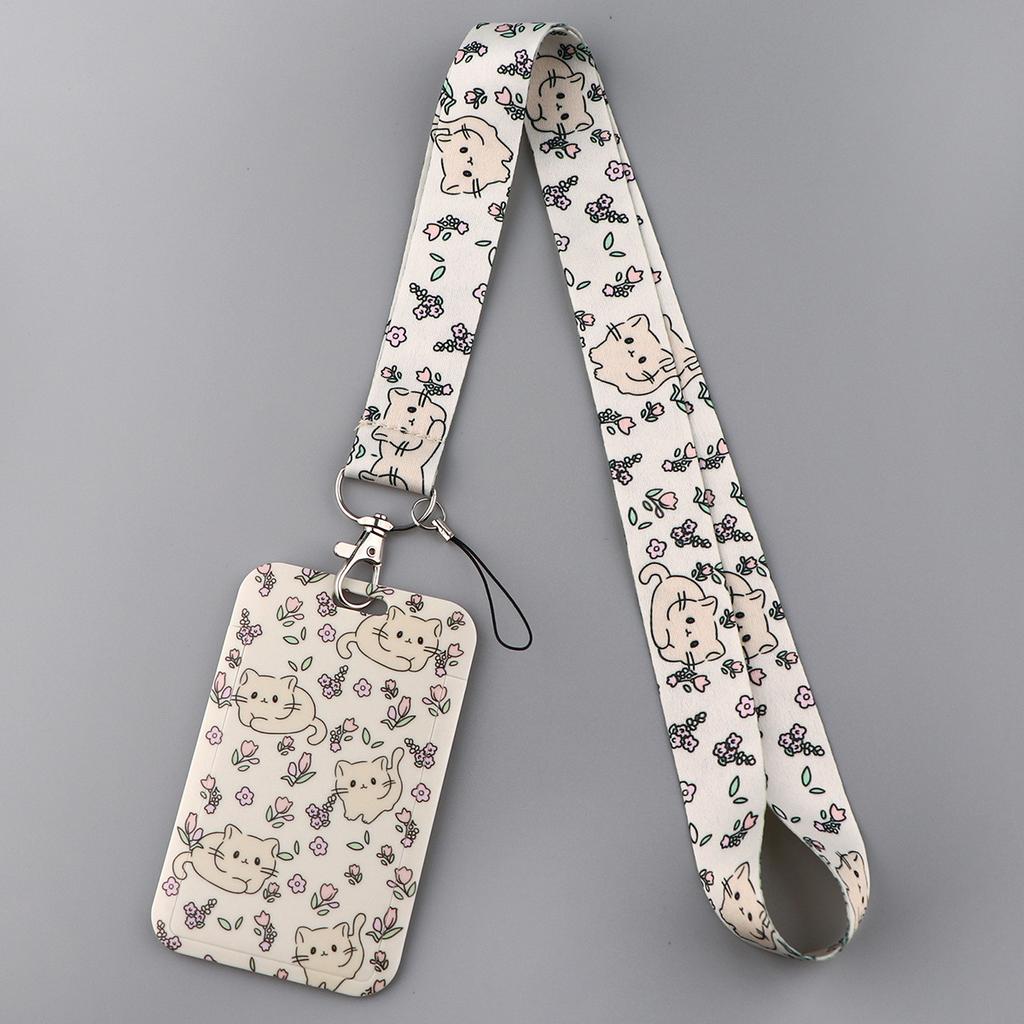 Credential Holder Pink Ribbon Lanyards for Keys Neck Strap For Card Badge Gym Keyring Nurse Accessories