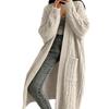 Women's Knit Cardigan with Pockets, Long Thick Sweater Coat