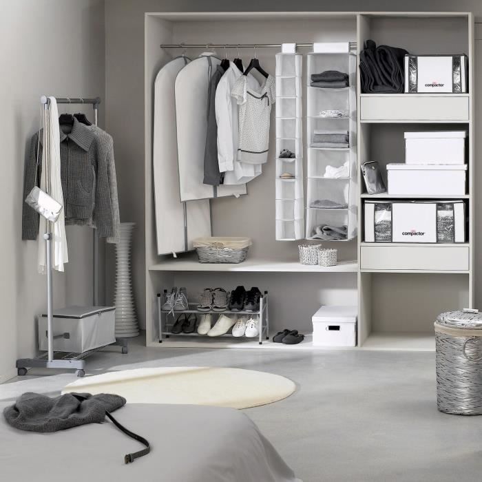 Etagère Souple Pour Pulls WOS Blanche À 6 Niveaux 30x30x128 Cm