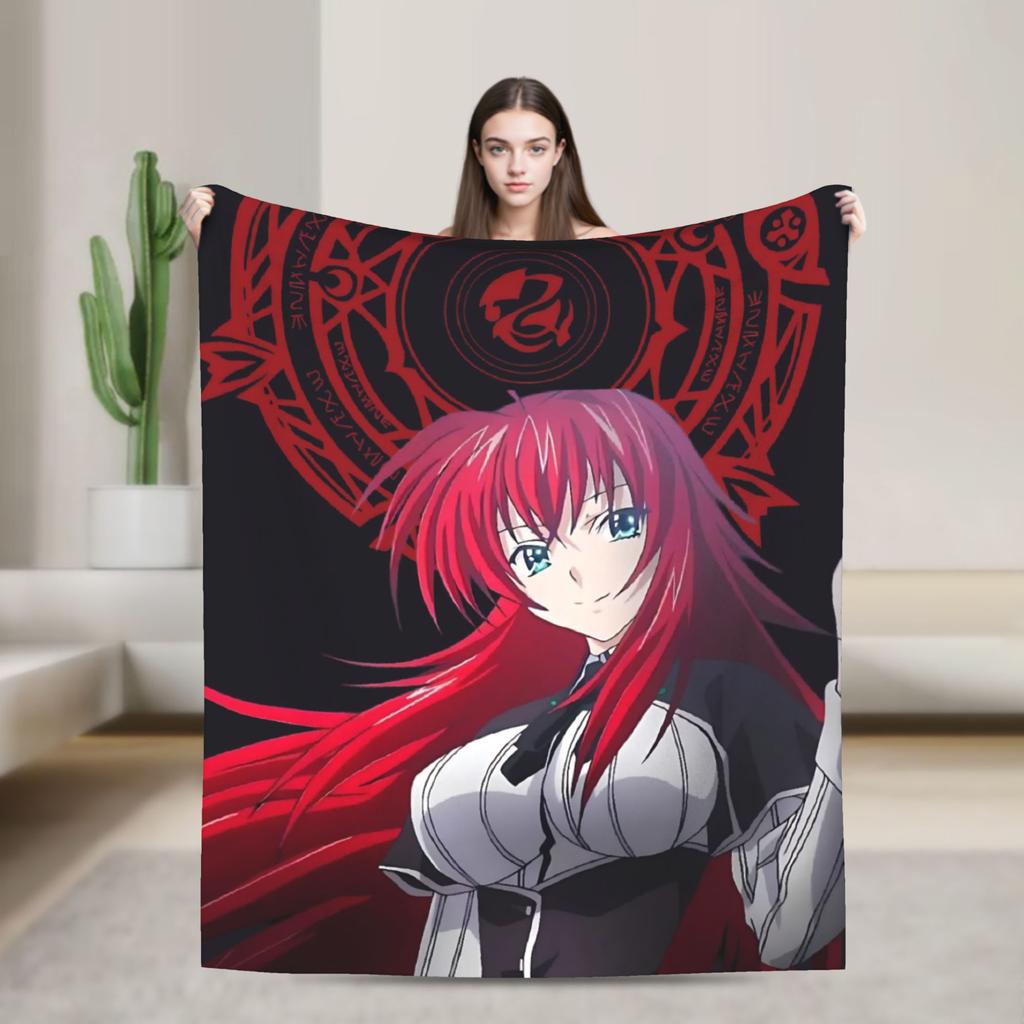 Superweiche Decken Dekorative High School DxD Überwurfdecke Anime Flanelldecke für Wohnzimmer Lustige Sofa-Bettdecke