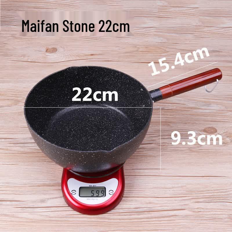 LIEI Thickened Aluminum Ramen Pot Frying Pan, 22cm