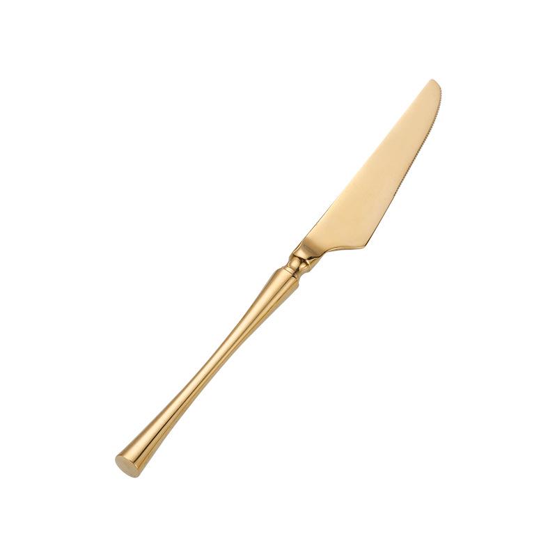 Stainless Steel Small Waist Cutlery Set: Steak Knife, Fork, Dessert Spoon, Mirror Finish.