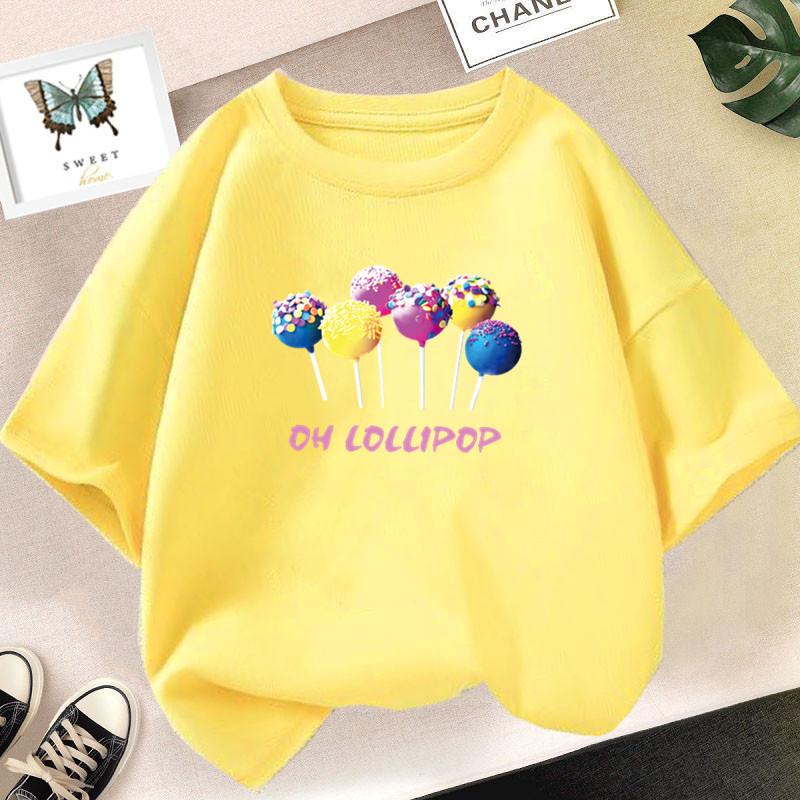 Girl Shirt Candy Lollipop Sweet T Shirts Girl Clothes Outfit Kids Tops Baby Girl Clothes T-shirts Child Clothing