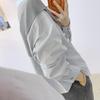 Women’s Elegant Long-Sleeve Korean Style Solid Color Shawl Shirt - 2026 Spring/Summer Collection