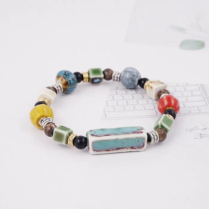 Antique Color Ceramic Mix Bead Bracelet (C2501AC1254_BR)