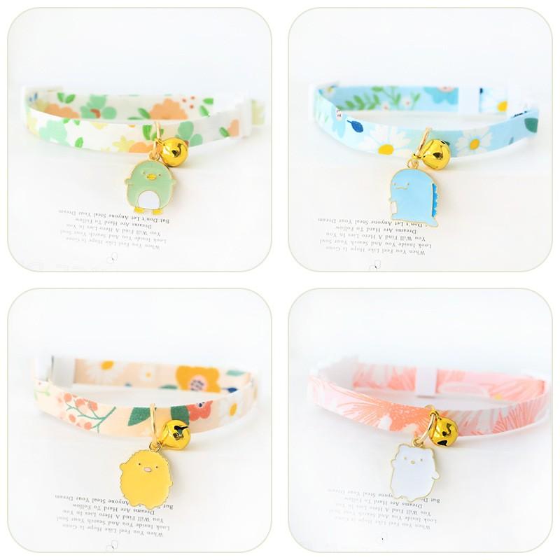 Colorful Cartoon Pet Collar With Bell Safety Buckle Cats Dogs Small Medium Pets