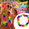 10Pcs Reusable Fluorescent Hawaiian Leis Colorful Tropical Theme Leis  Beach Holiday