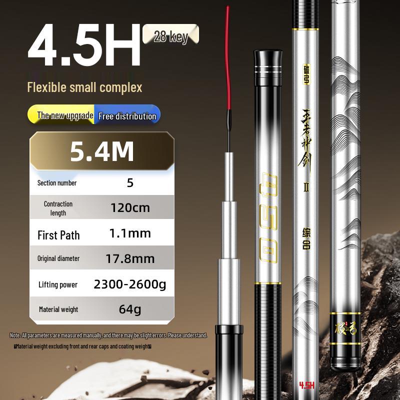 Ultra Light & Hard Carbon Fishing Rod 28/19 Tune Taiwanese Big Fish Gear - Divine Sword Series by Bow King