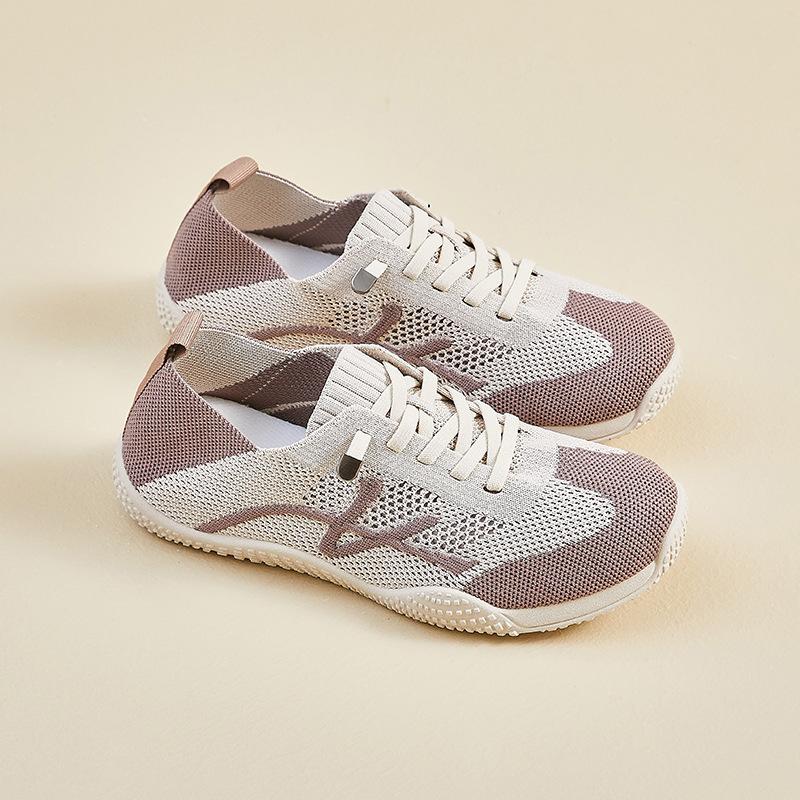 Women Fly Weave Shoes 2025 Summer New Mesh Breathable Outdoor Sports Running Shoes Fashion Lightweight Comfortable Casual Flats