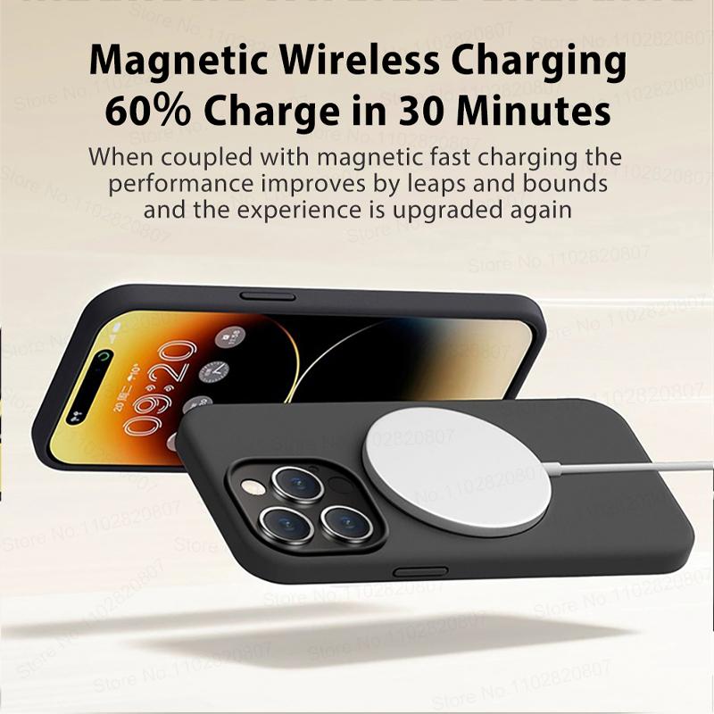 Custodie Magnetiche Originali Magsafe Per iPhone 15 14 13 12 11 Pro Max Plus Custodia Ricarica Wireless Accessorio Cover in Silicone Liquido