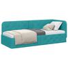 Corner Bed Frame Turquoise 80 X 200 Cm Velvet