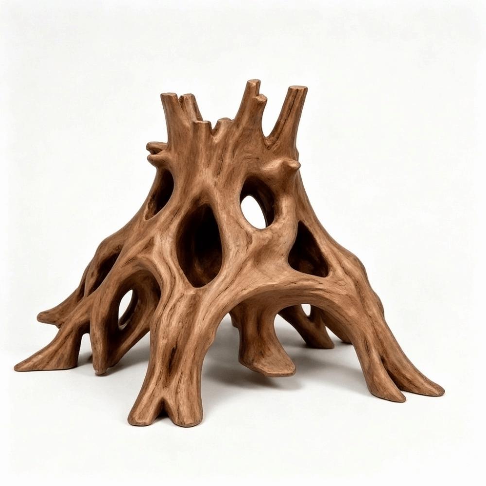 3D Printed Aquarium Fish Shelter Tree Trunk Driftwood Landscape Hermit Crabs Habitat