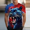 3D Digital Printing Men's T-shirt, Casual Round-neck Short-sleeved