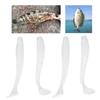 50PCS 5cm Soft Plastic Fishing Lures T tail Grub Worm Baits Fish Tackle Accessory Pearl White