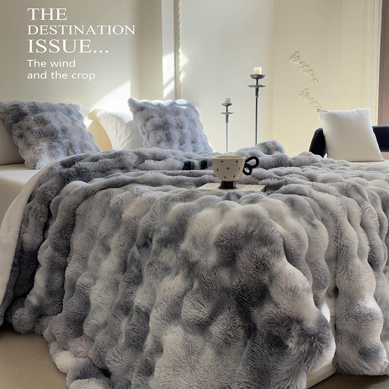 

Найдніжніший Плед зі Штучного Кролячого Хутра - Супер Затишний і Товстий Всесезонний Плед для Дому та Офісу, Гостьової Кімнати, Вітальні, Студентського Гуртожитку 180×200cm сірий/бежевий