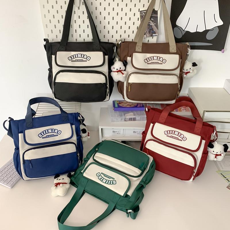 Student Shoulder Bag Contrast Color Crossbody Bag Women's Commuter Class Handbag