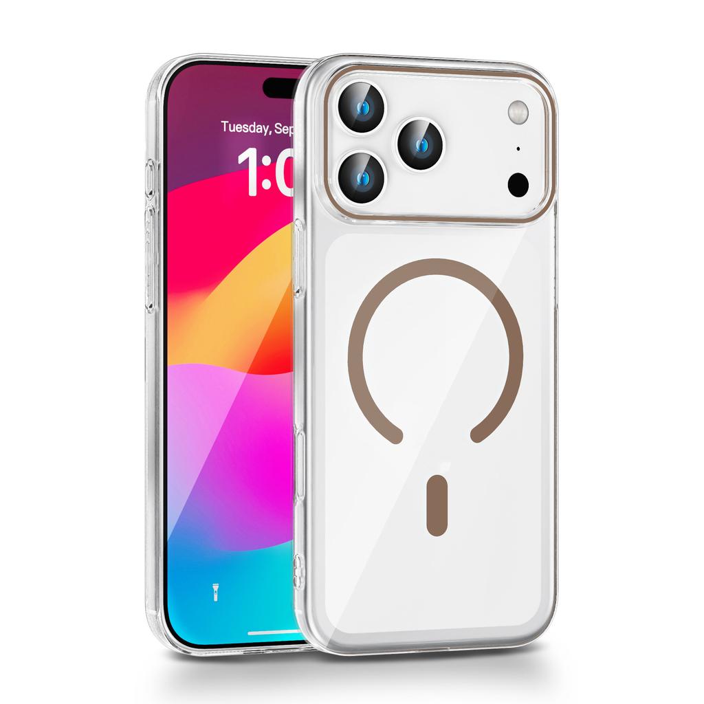 For iPhone 17 Pro Max Clear Magnetic Case Hard PC Phone Protective Back Cover Compatible with MagSafe