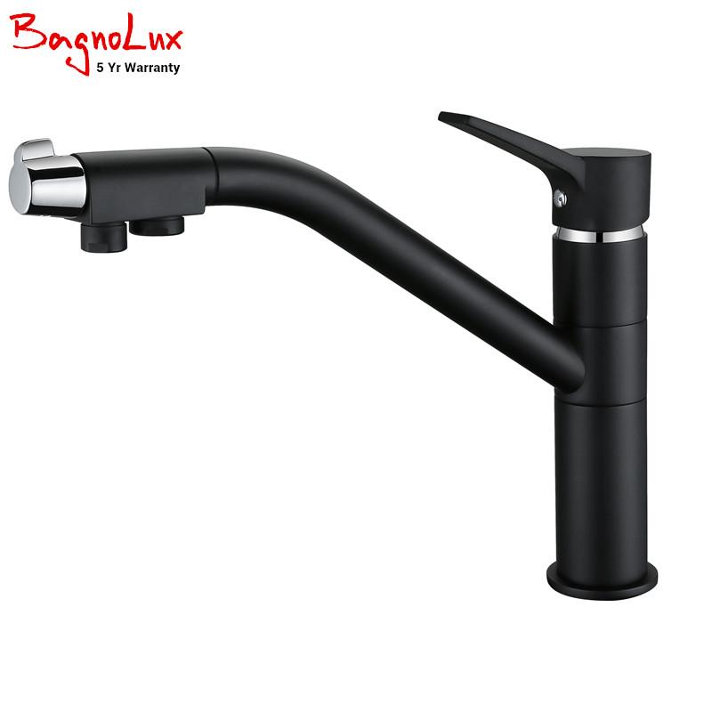 Kitchen Faucet Tri Flow Reverse Osmosis 3 Way Drink RO Water Tap High Quality Wholesale 360 Swivel Chrome Or Matte Black