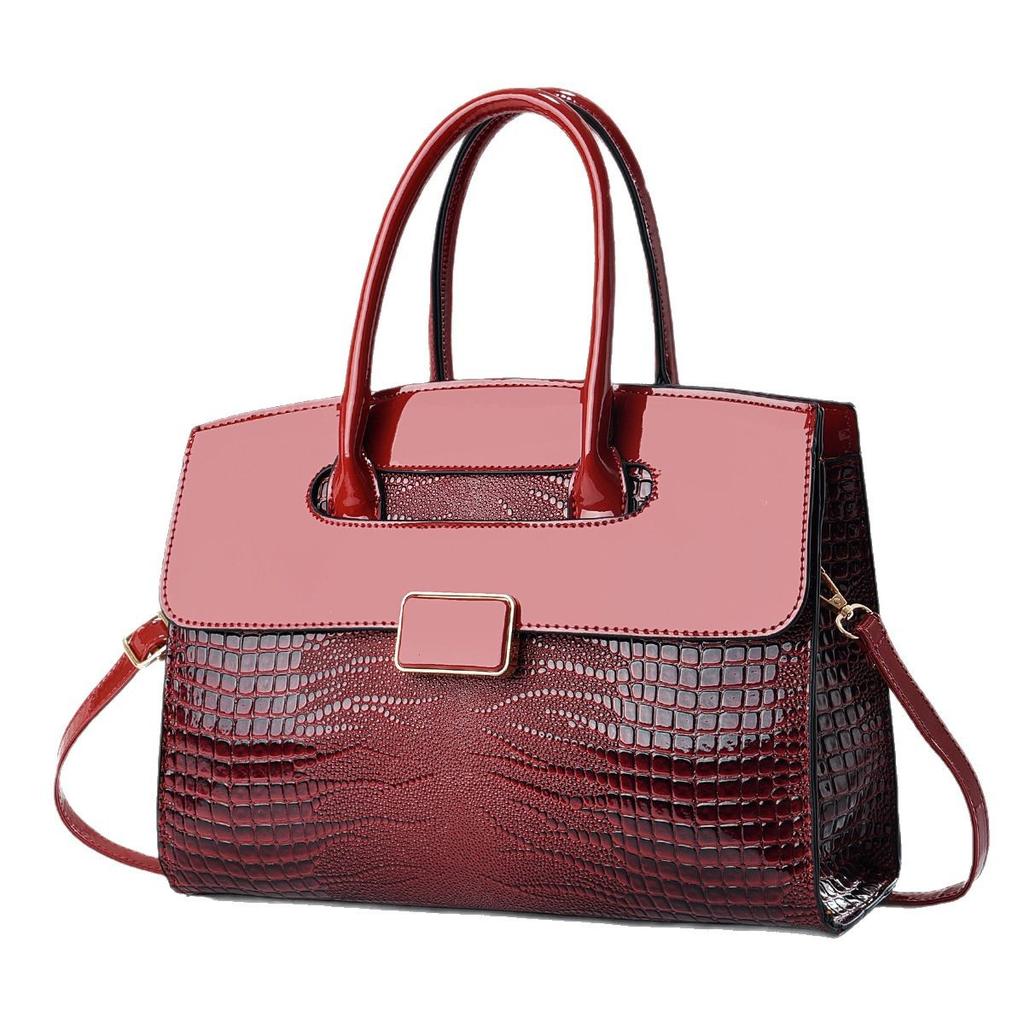 New High Appearance Level Crocodile Splicing Handbag Advanced Sense Large Capacity Single Shoulder Bag All Cross-body Bag Women