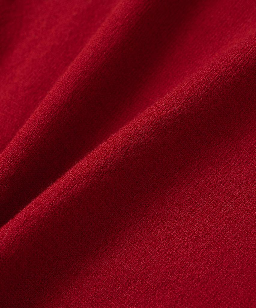 KNITTED (W) Basic Essential Washable Round Short Sleeve Knit Red
