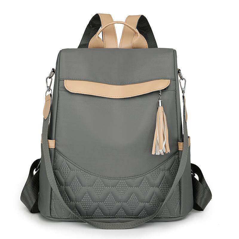 Mochila con Borlas para Mujer Mochila Patchwork de Nailon