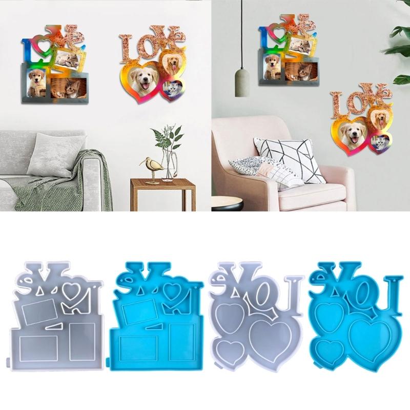 Photo Frame Decoration Silicone Mold LOVE Epoxy Jewelry Mold Resin Casting Pendant Mold Suitable for Diy Resin Crafts