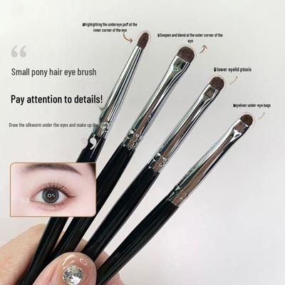 Pferdehaar Make-up Pinselset - Lidschatten-, Detail-, Unteraugen-, Eyeliner-, Highlighterpinsel.