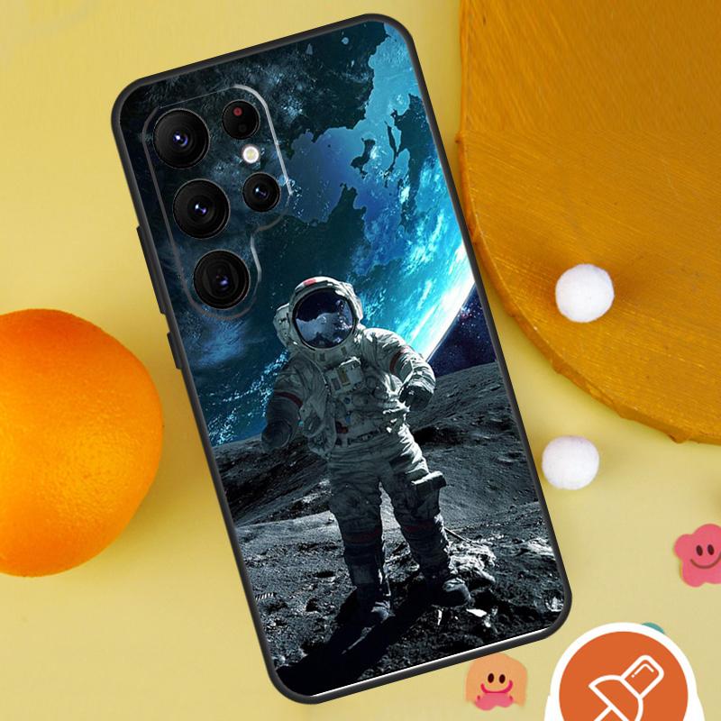 Space Moon Astronaut Case For Samsung Galaxy S22 S23 Ultra S20 FE S21 FE Note 10 20 Ultra S8 S9 S10 Plus Cover