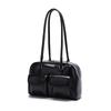 Stylish Black Armpit Bag with Zipper Closure Versatile Handbag