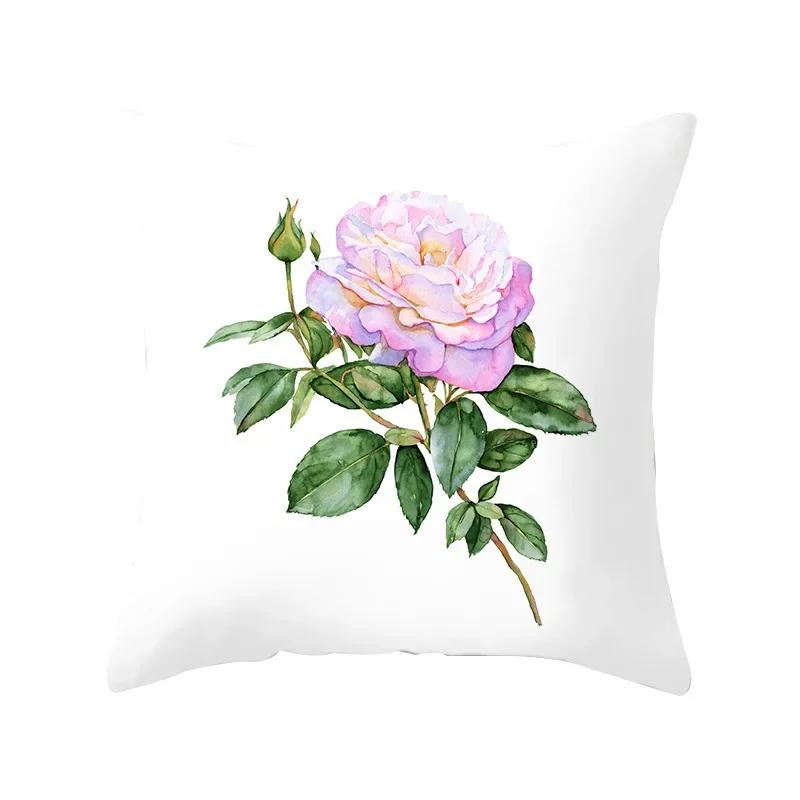 Beautiful Rose Flowers Cushion Cover Home Living Room Bedroom Sofa Car Decorative Pillow Cover 45*45Cm