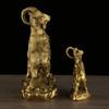 Solid Brass Lucky Coins Horse Goat Small Statue Tea Pets Table Ornaments Vintage Copper Chinese Zodiac Animal Feng Shui Decors