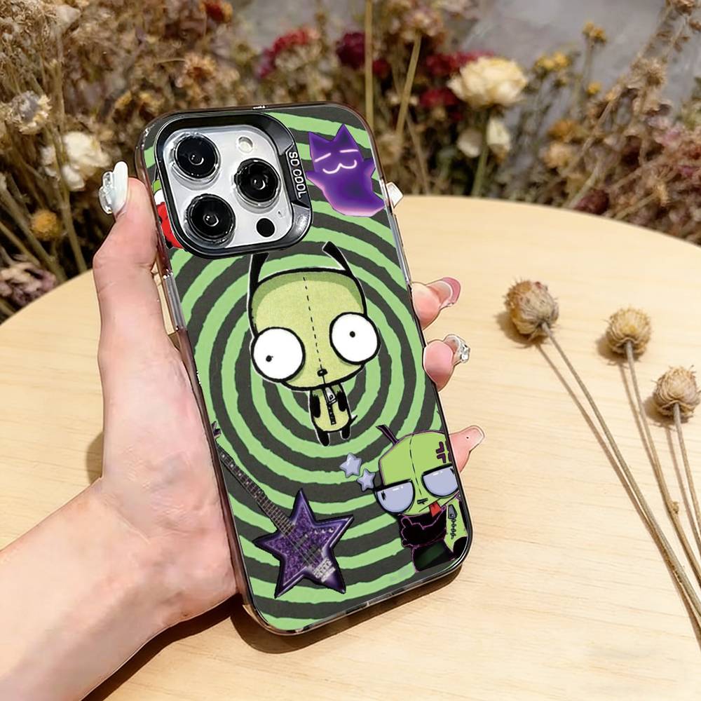 

Madness Invader Z-Zim Gir Phone Case For iPhone 17,16,15,14,13,12,11 Plus,Pro Max,XS,Colorful Silver Phone case Funda Cover iPhone12Pro