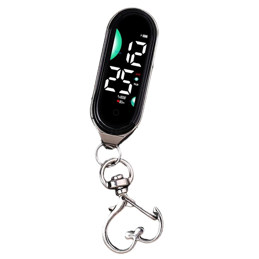 Led Electronic Hanging Watch Keychain Pocket Watch Keyring Hanging Watch Night Lights Touchs Digital Watch Gift