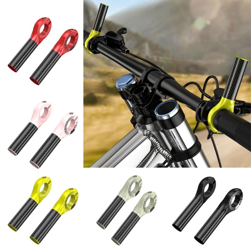 1 Pair Ergonomic Design 22.2mm Cyling Bike Mountain Bike Handlebar Grips Ends Carbon Fiber Handlebar Ends Bar Grips Ends