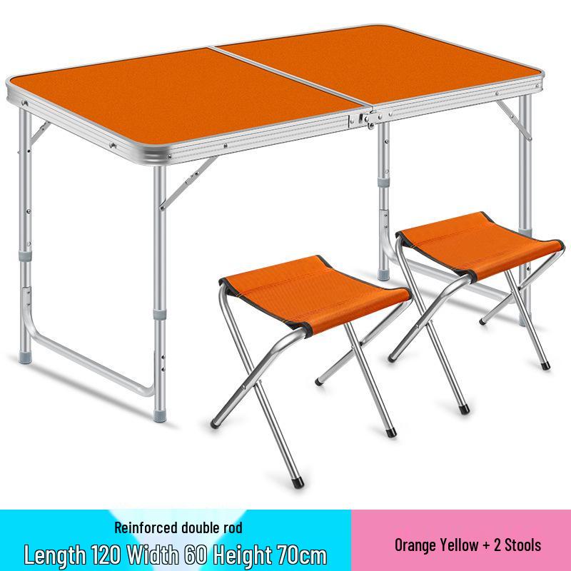 Portable Aluminum Alloy Folding Table and Chairs for Outdoor Camping, Night Market, and Leisure Activities