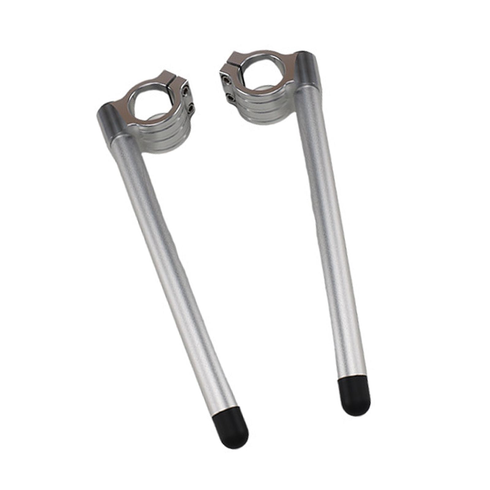 

High Performances Aluminum Clip On Handle Bars Adjustable Risers Handlebars Upgrades for Precisions ridings & Stability серебряный