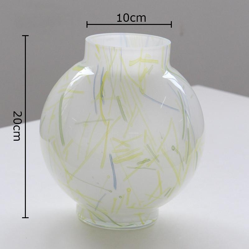 

Creative Colorful Stripes Glass Vase Round Flower Pots Table Decoration Flowers Arrangement Floral Vases Room Aesthetic Decor