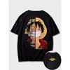 2026 New Luffy TwoLevel Summer TShirt  Mens and Womens Harajuku Retro Short Sleeve Loose Casual Fitness Comfortable